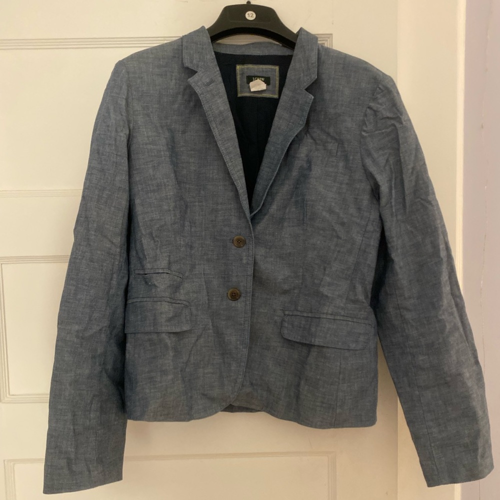J. Crew chambray Cotton Blazer